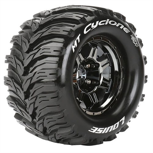 LOUISE RC MT-CYCLONE 1/8 SPORT 0" OFFSET HEX 17MM BLACK E-